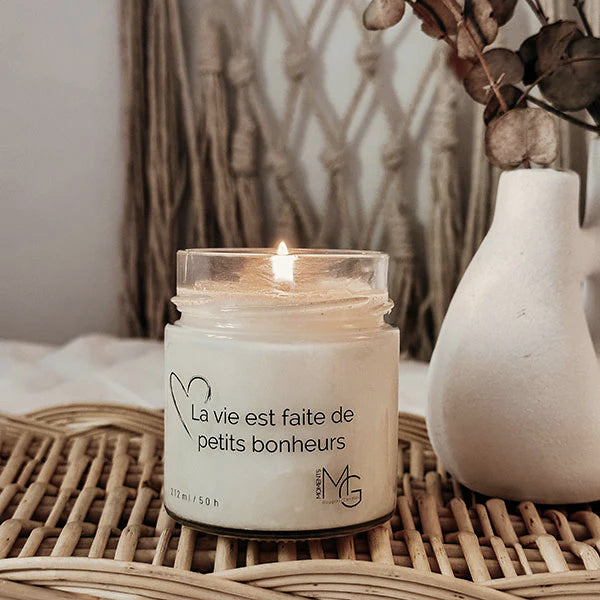 Bougie de soja - La vie est faite de petits bonheurs - P'tites Bougies Création